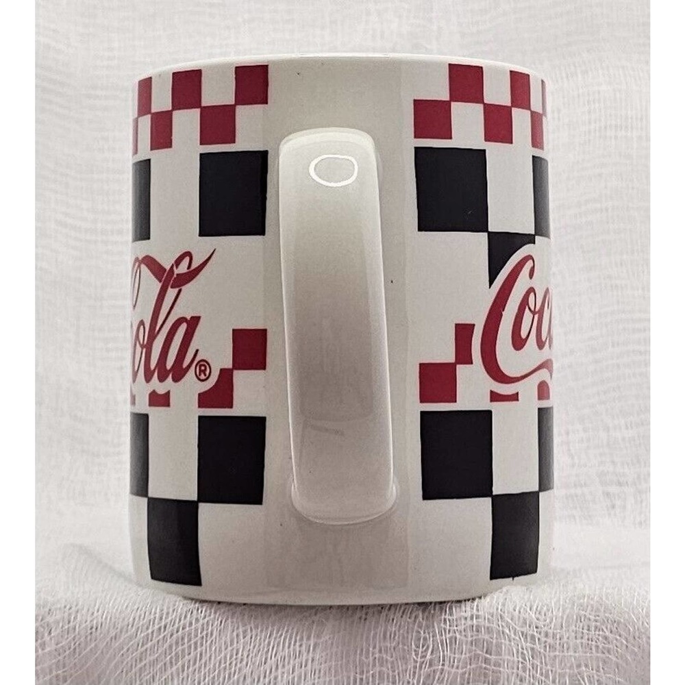 VTG Coca-Cola Coke Coffee Mug Gibson Red Black Checked Checker - Picture 4 of 7